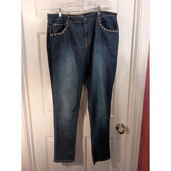 Cotton Farm Jeans Plus Size 20 Blue Skinny - Picture 2 of 9